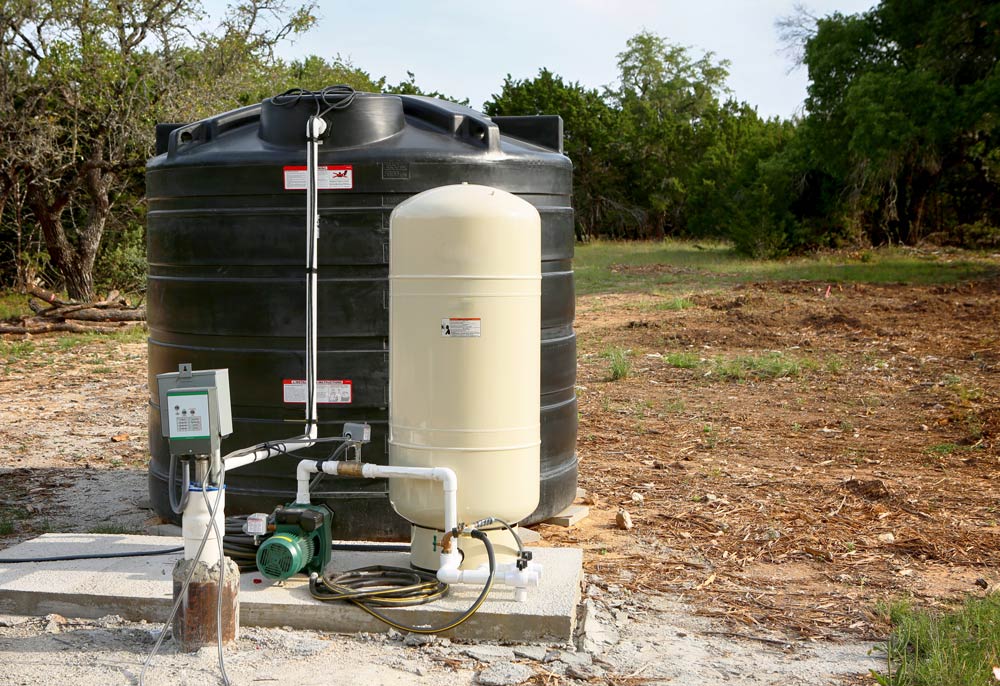 Residential pressure tank connected to an underground water line in Portage County, OH